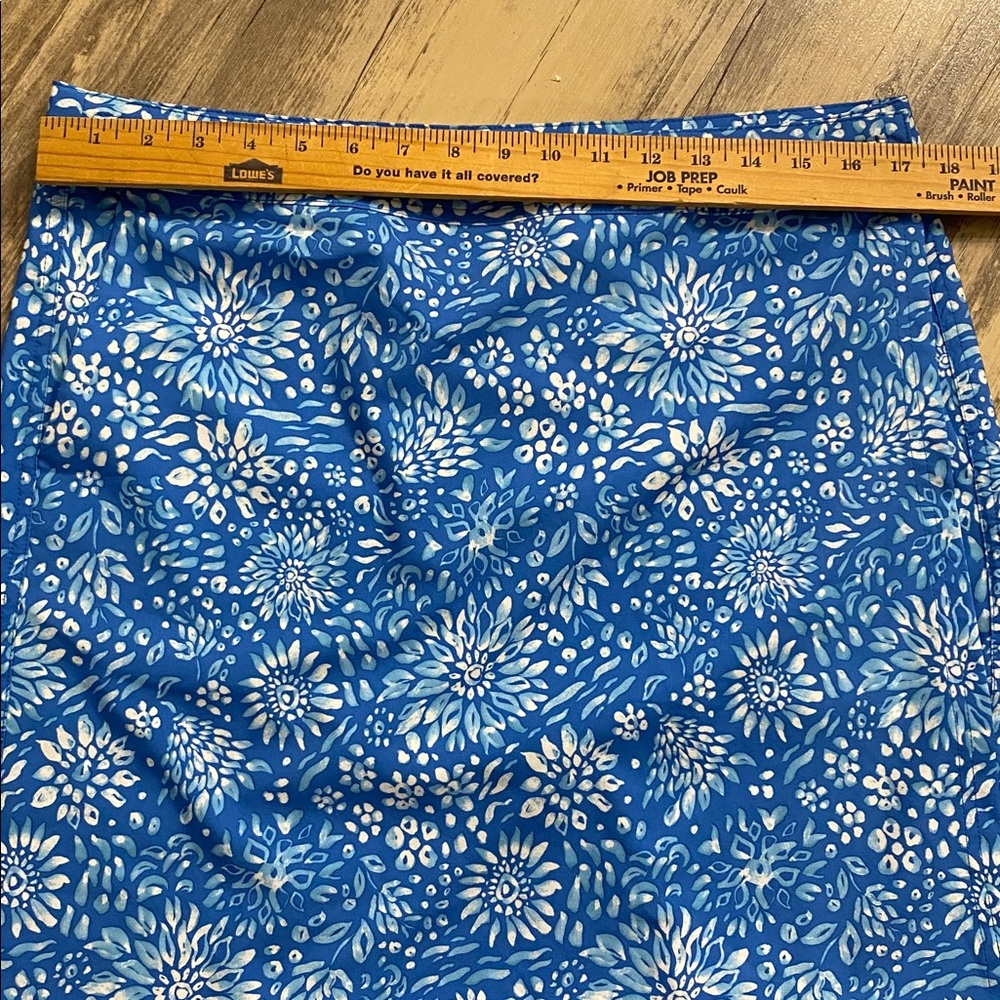 Rip Skirt Size LARGE Blue Floral Print Wrap Resort Vacation Activewear Tropical - Picture 3 of 8